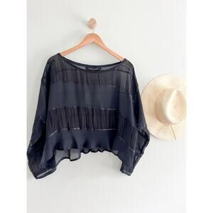 Amy Rigg | Flip Top | Black Lagenlook Blouse | **APPROX** Sz L